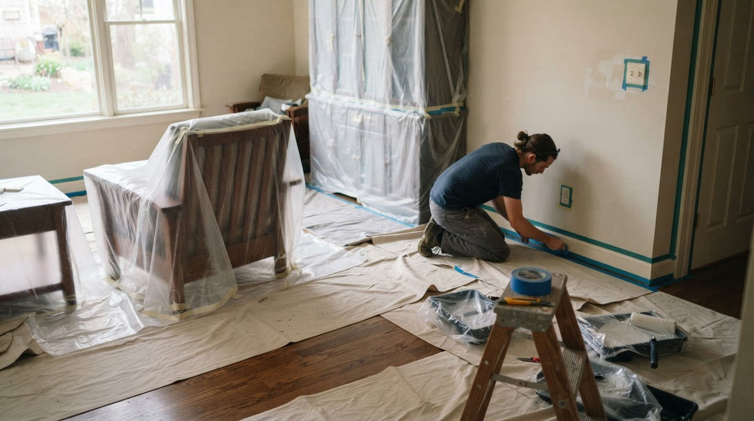 Cómo proteger una habitación antes de pintar: muebles, suelos y rodapiés