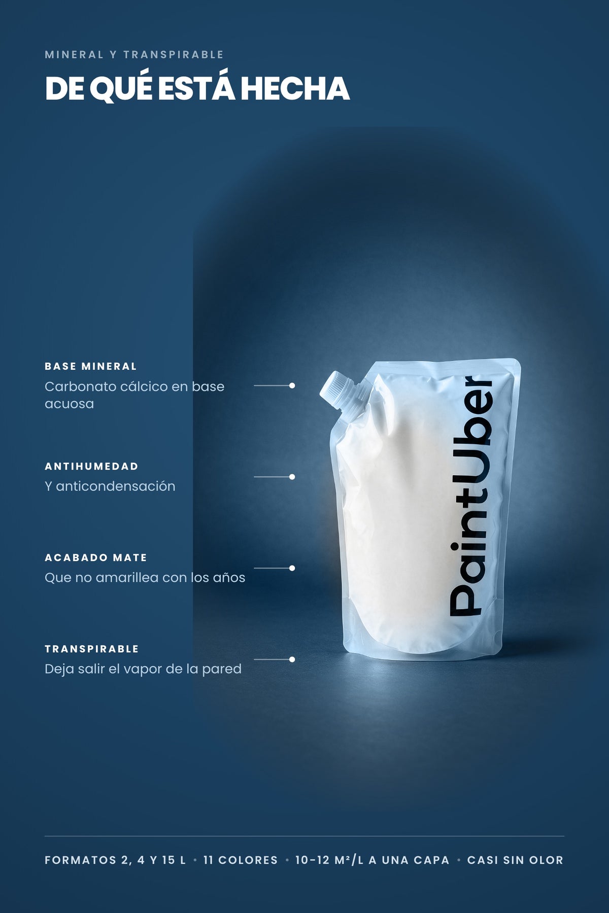 De qué está hecha la pintura Pared Seca: base mineral, antihumedad y anticondensación, mate y transpirable