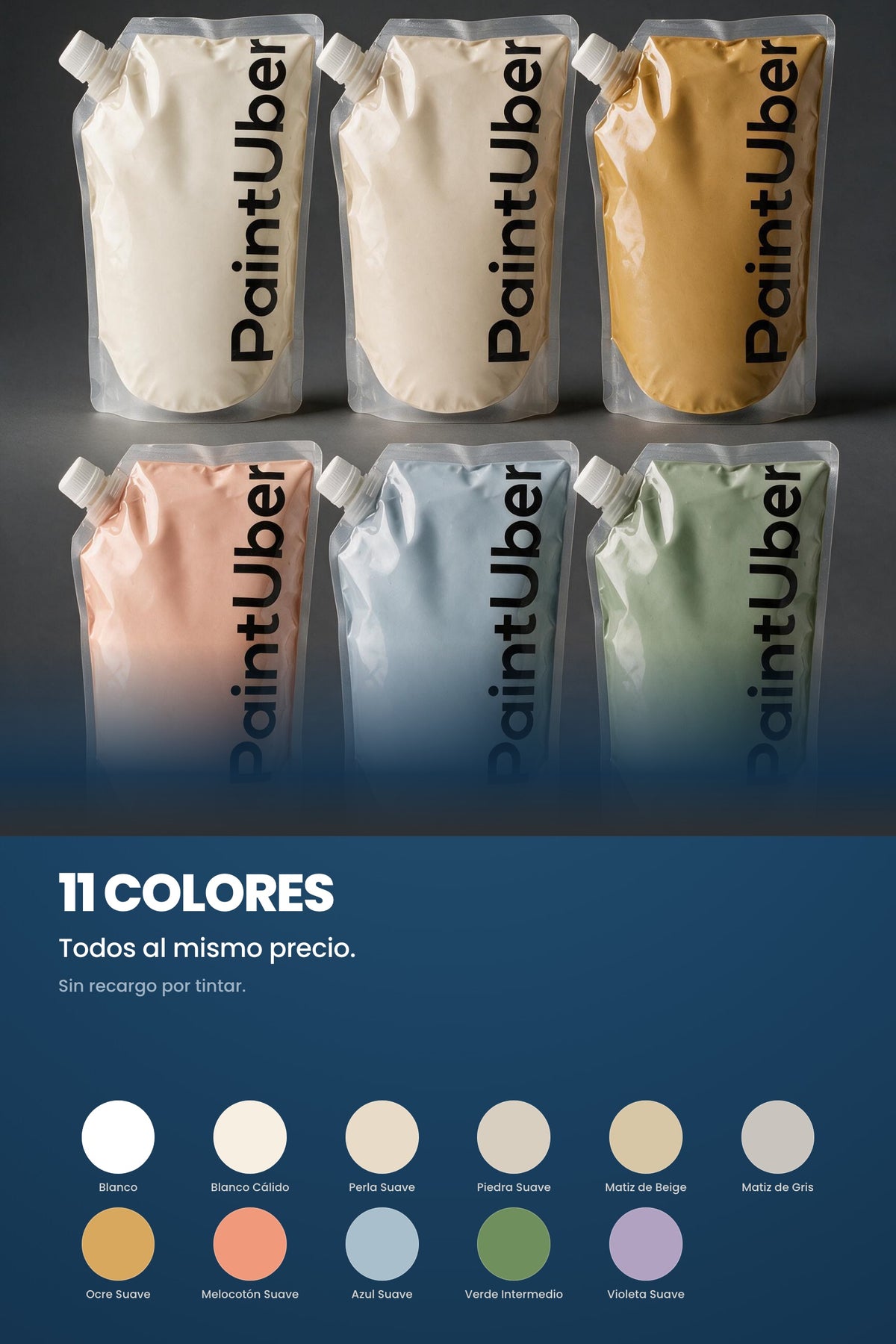 Los 11 colores de la pintura Pared Seca, todos al mismo precio